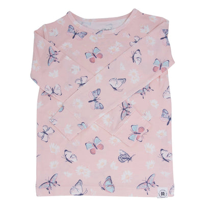 Pink Butterfly Daisy Pajama Set