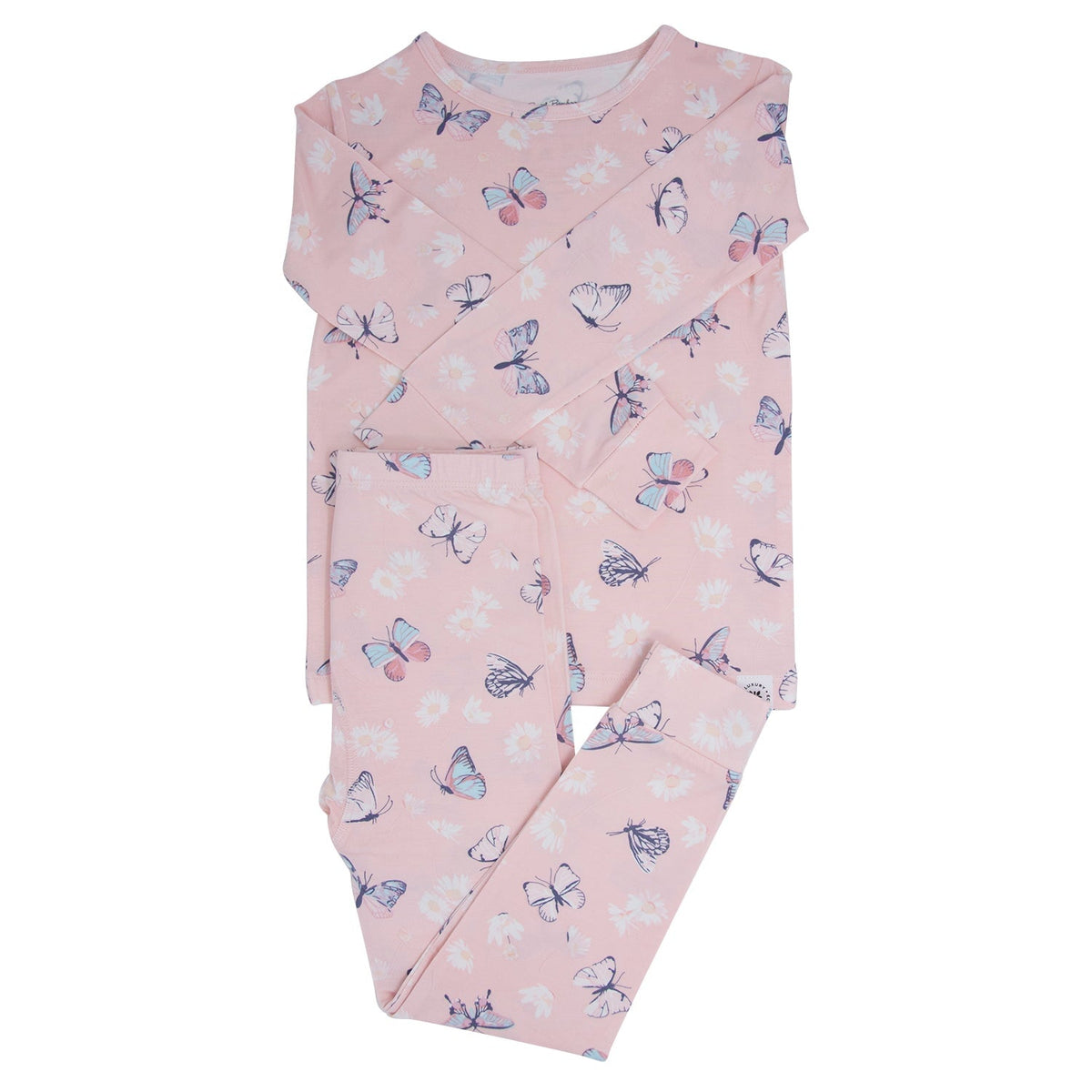 Pink Butterfly Daisy Pajama Set