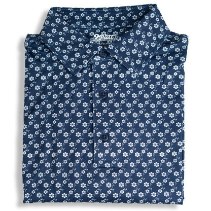 Men's Blue Floral Polo