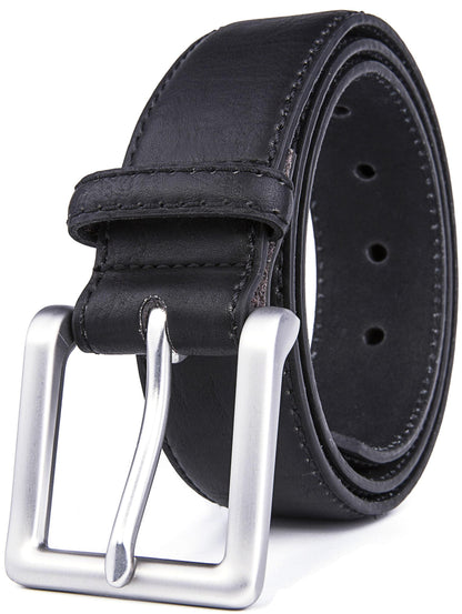 Bonded Leather Belt – Nickel Buckle (1.4 in)