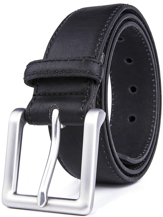 Bonded Leather Belt – Nickel Buckle (1.4 in)