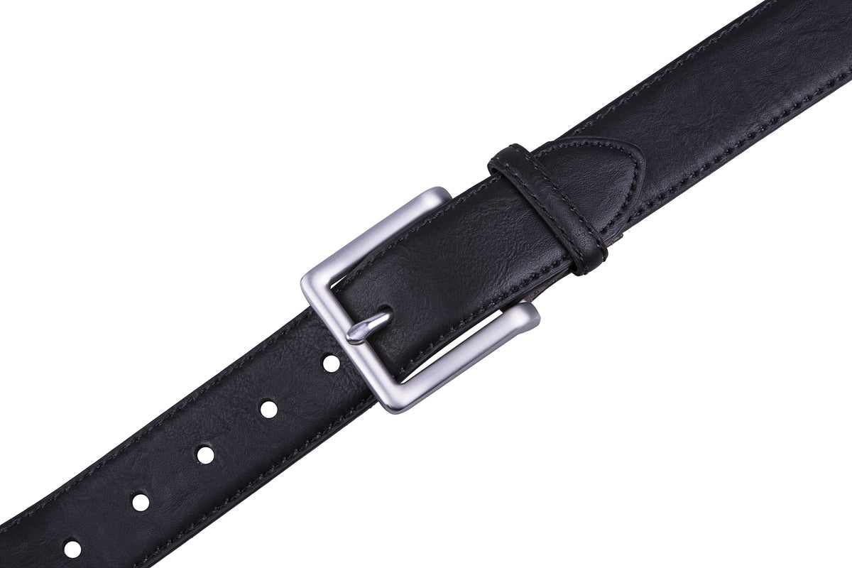 Bonded Leather Belt – Nickel Buckle (1.4 in)