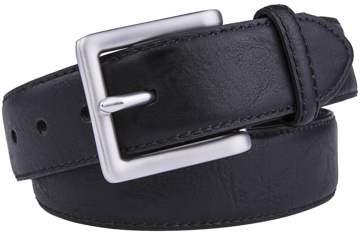 Bonded Leather Belt – Nickel Buckle (1.4 in)