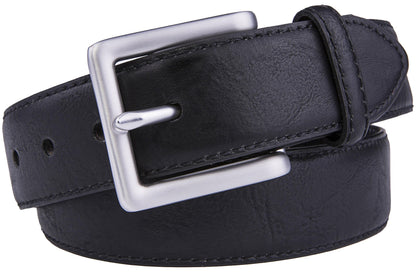 Bonded Leather Belt – Nickel Buckle (1.4 in)