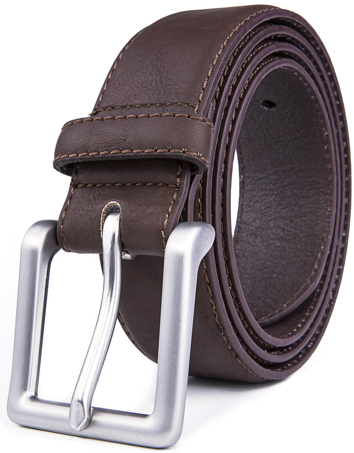 Bonded Leather Belt – Nickel Buckle (1.4 in)