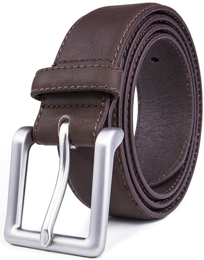 Bonded Leather Belt – Nickel Buckle (1.4 in)