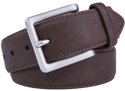 Bonded Leather Belt – Nickel Buckle (1.4 in)