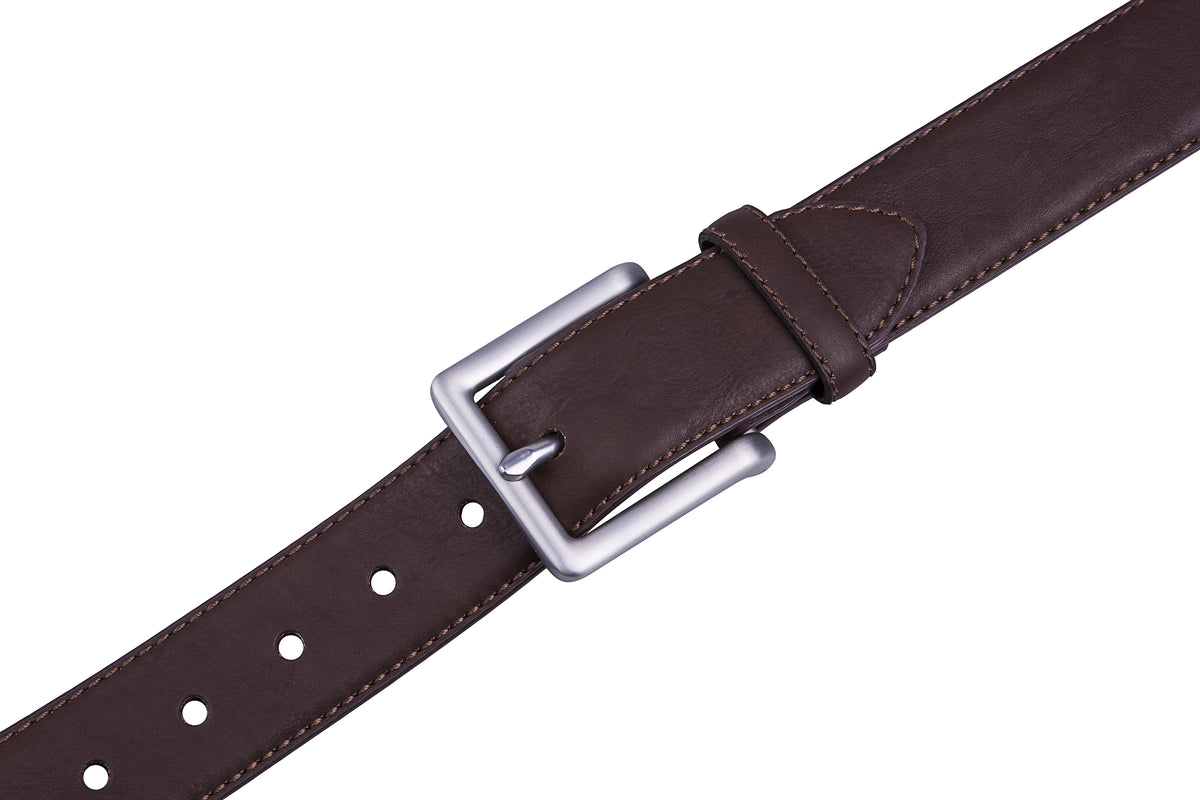 Bonded Leather Belt – Nickel Buckle (1.4 in)