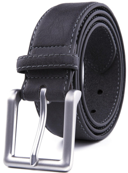 Bonded Leather Belt – Nickel Buckle (1.4 in)