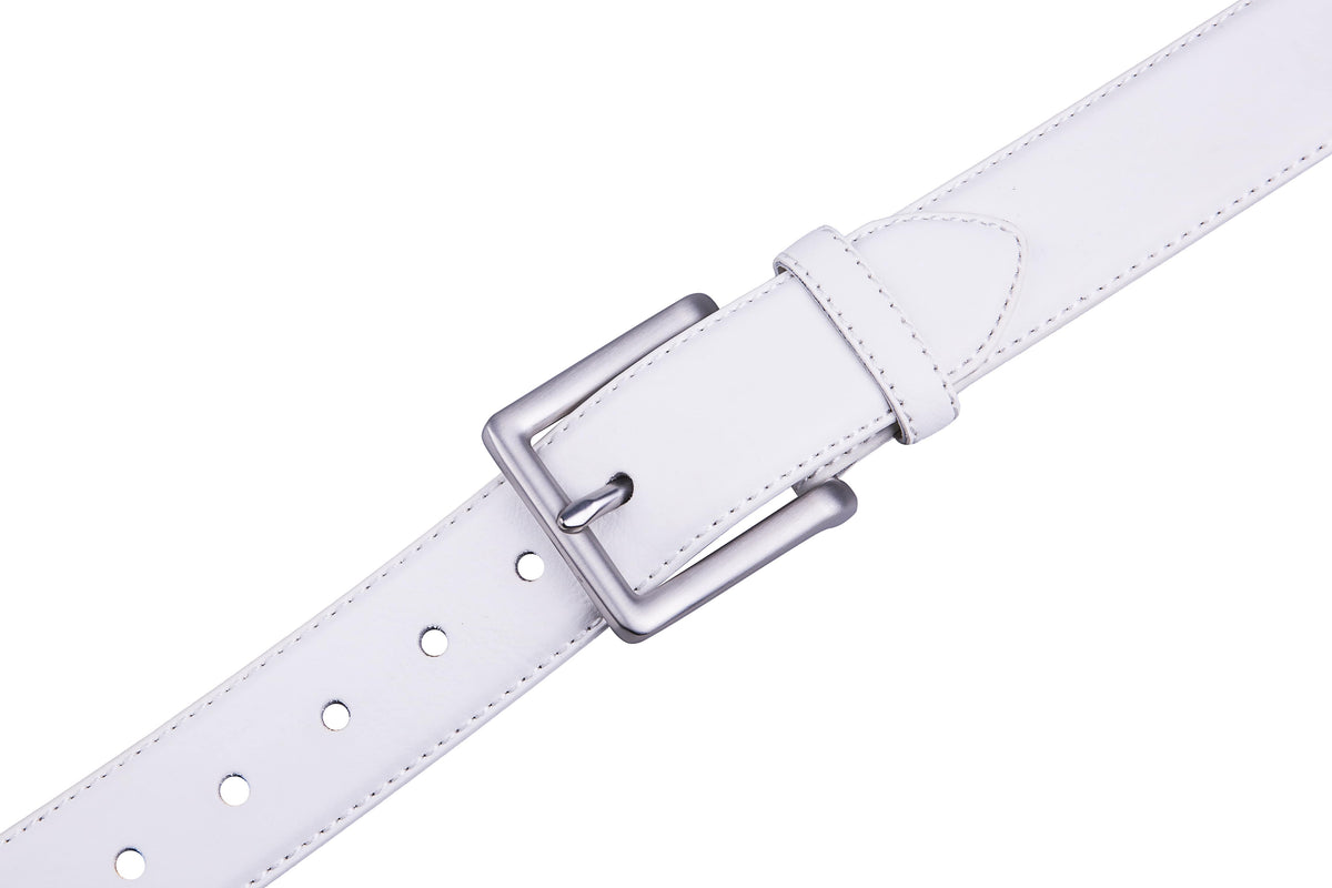 Bonded Leather Belt – Nickel Buckle (1.4 in)