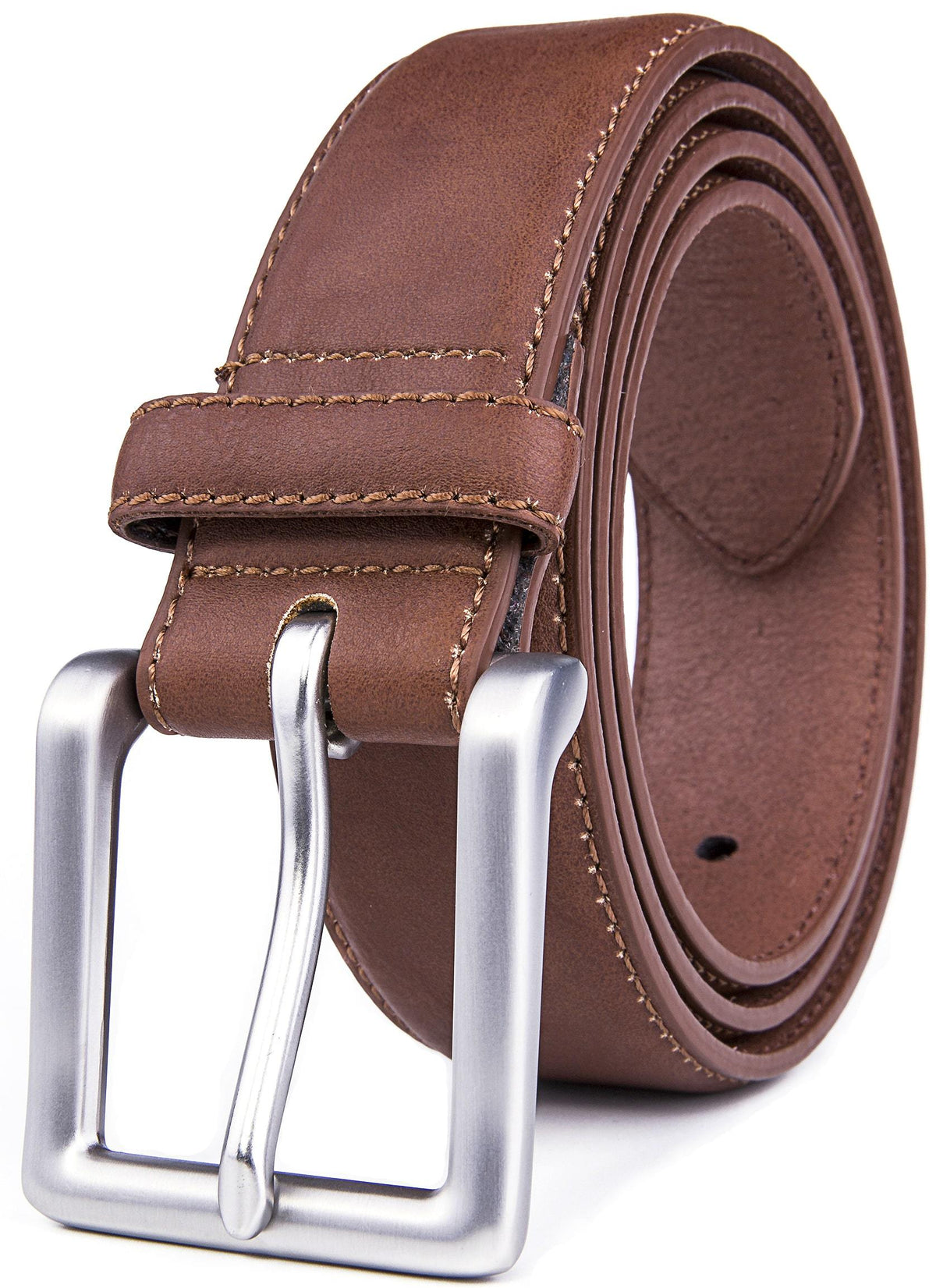 Bonded Leather Belt – Nickel Buckle (1.4 in)