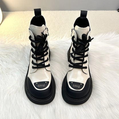 Women's Platform Fleece Biker Booties