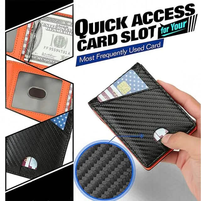 Men's Carbon Fiber RFID Bifold Wallet