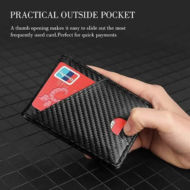 Men's Carbon Fiber RFID Bifold Wallet