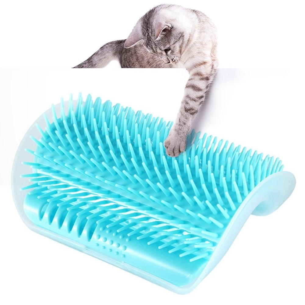 Cat Corner Scratcher and Self-Grooming Brush
