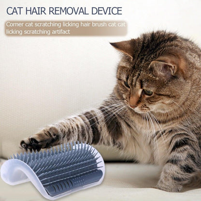 Cat Corner Scratcher and Self-Grooming Brush