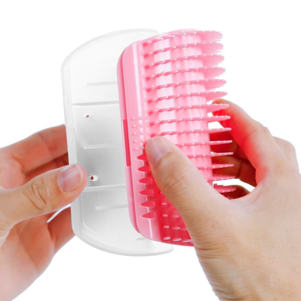 Cat Corner Scratcher and Self-Grooming Brush
