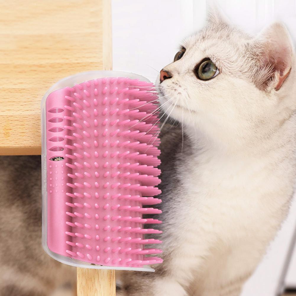 Cat Corner Scratcher and Self-Grooming Brush