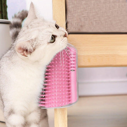 Cat Corner Scratcher and Self-Grooming Brush