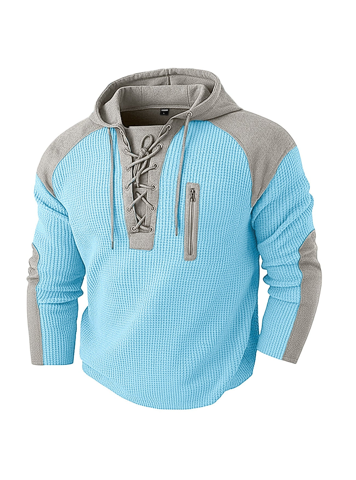 Men's Waffle-Weave Drawstring Hoodie