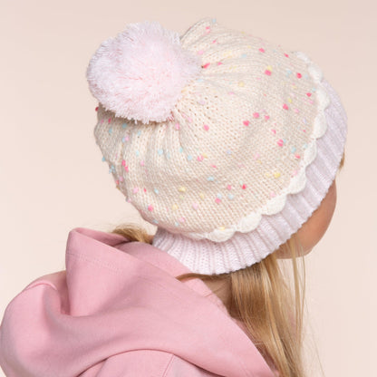 Cupcake Knit Beanie for Kids, Fleece Lined