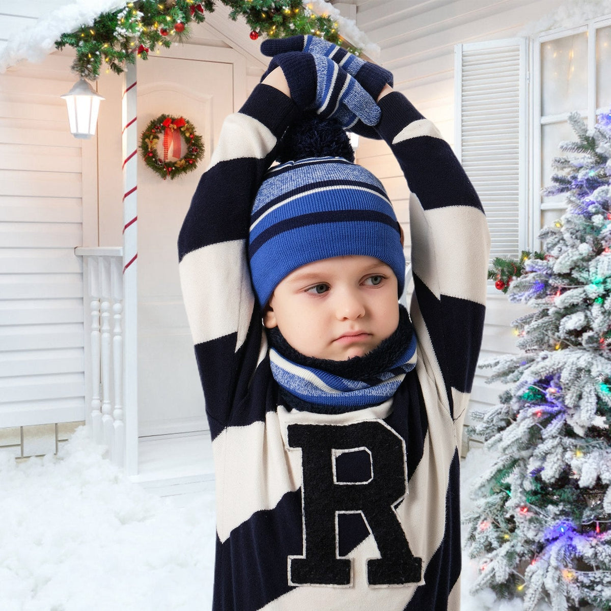 Kids' Knit Hat, Scarf & Gloves Set, Ages 4-7