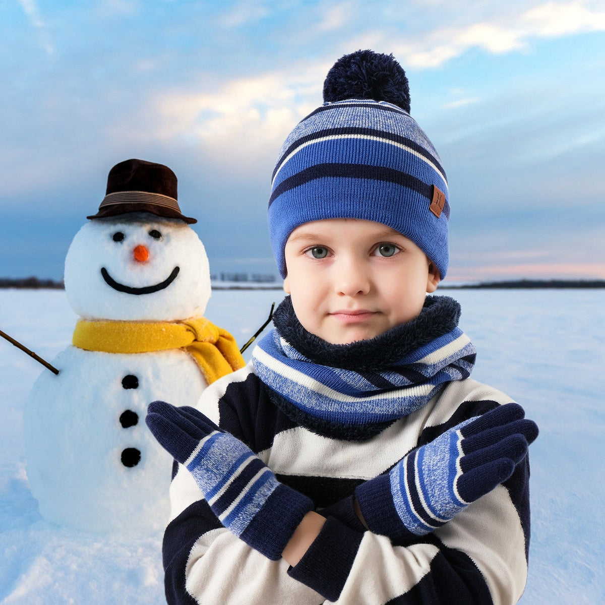 Kids' Knit Hat, Scarf & Gloves Set, Ages 4-7