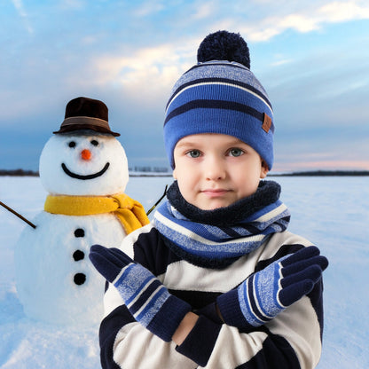 Kids' Knit Hat, Scarf & Gloves Set, Ages 4-7