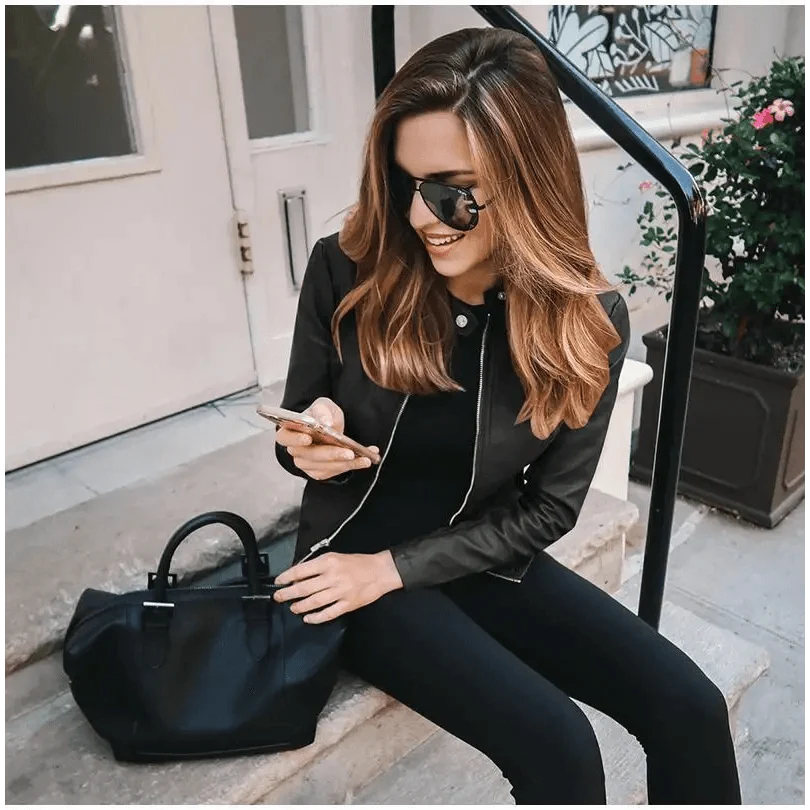 Women's Cropped Faux Leather Biker Jacket