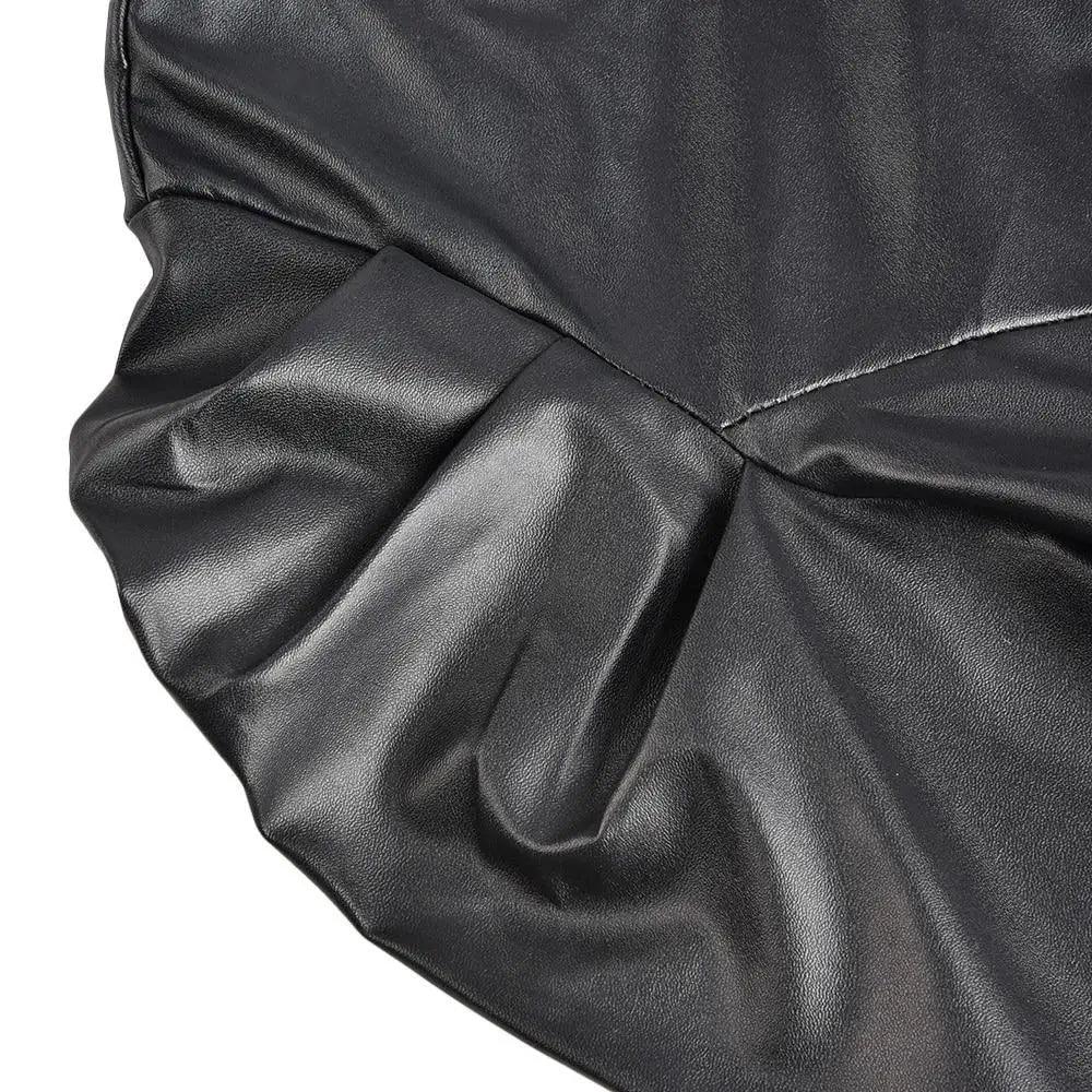 Women's Cropped Faux Leather Biker Jacket