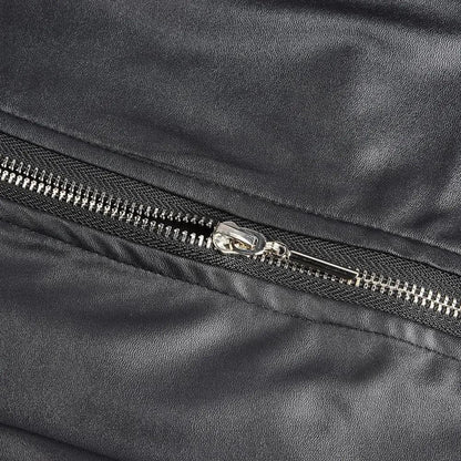 Women's Cropped Faux Leather Biker Jacket