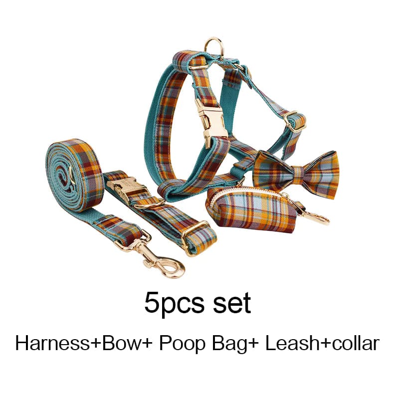 Autumn Blue Plaid Walking Set