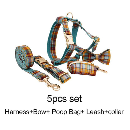 Autumn Blue Plaid Walking Set