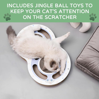Round Cardboard Cat Scratcher with Ball Track