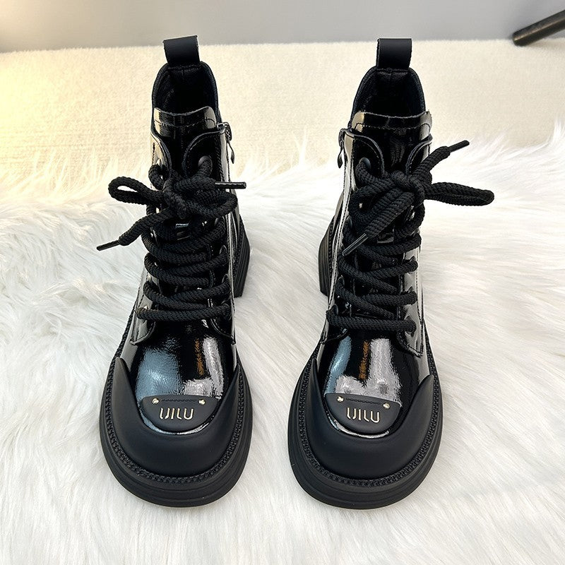 Women's Platform Fleece Biker Booties