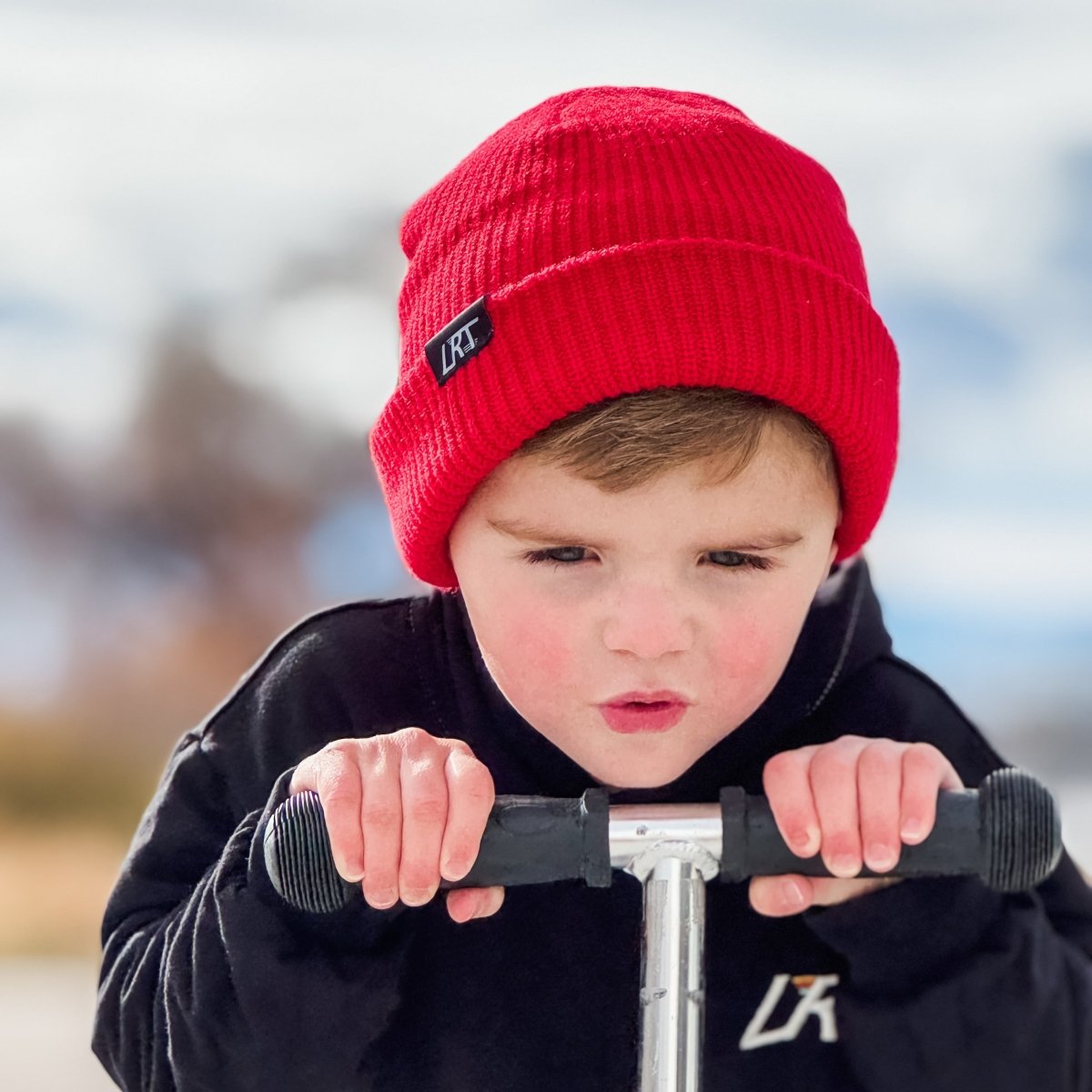 Kids' Fisherman Beanie, Red