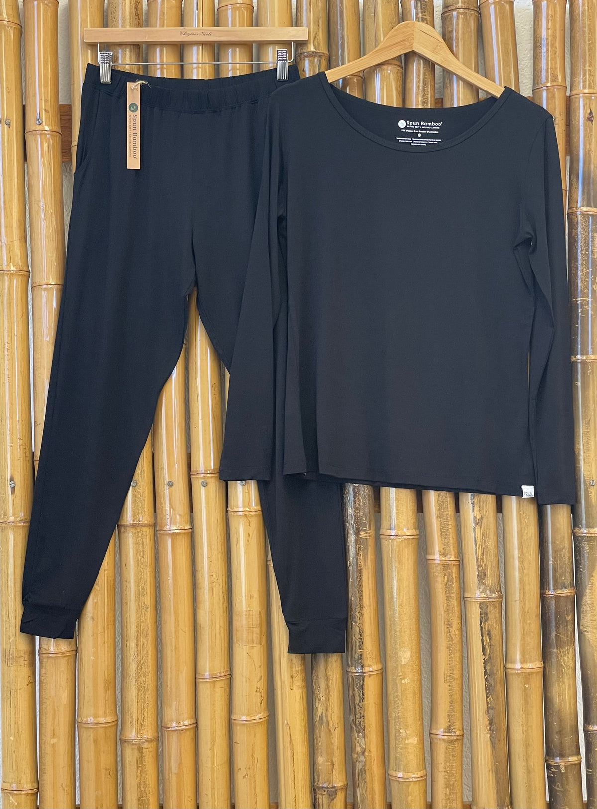 Women's Bamboo Lounge Set – Long Sleeve Tee & Joggers