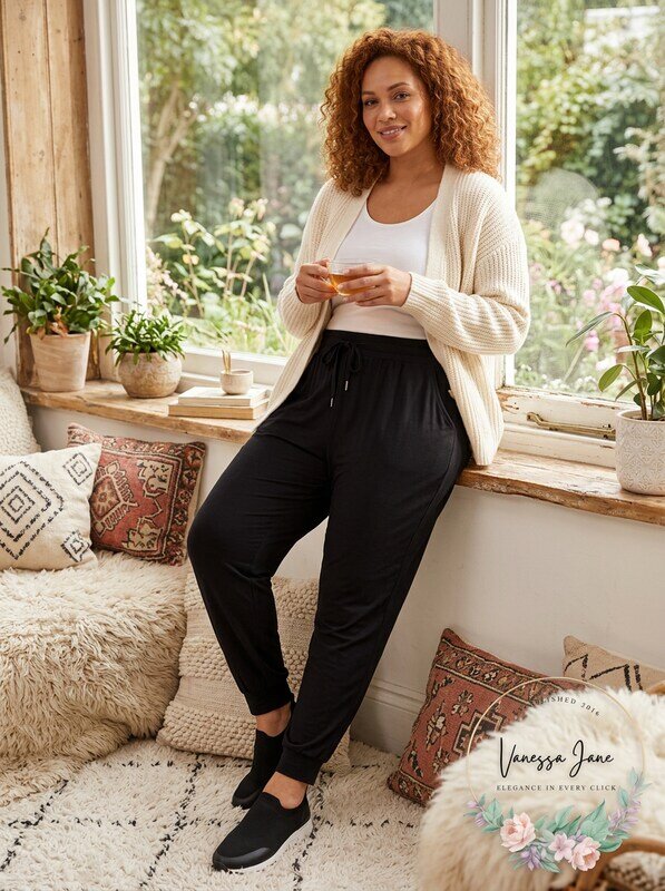 Women's Plus Size Velour-Stripe Jogger Sweatpants