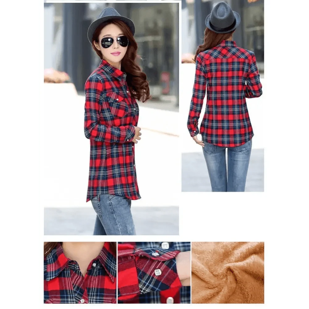 Women's Thick Plaid Shirt Jacket