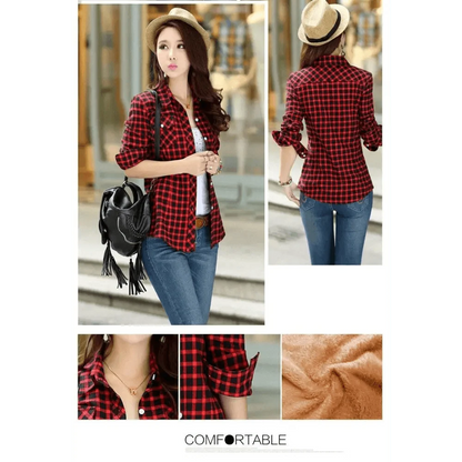 Women's Thick Plaid Shirt Jacket