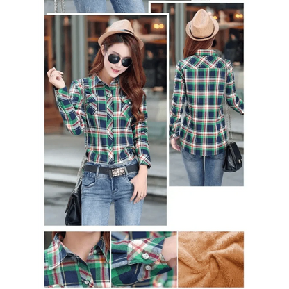 Women's Thick Plaid Shirt Jacket
