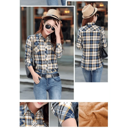 Women's Thick Plaid Shirt Jacket