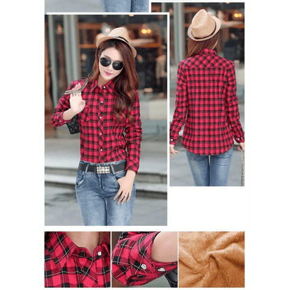 Women's Thick Plaid Shirt Jacket