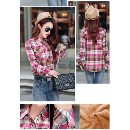 Women's Thick Plaid Shirt Jacket