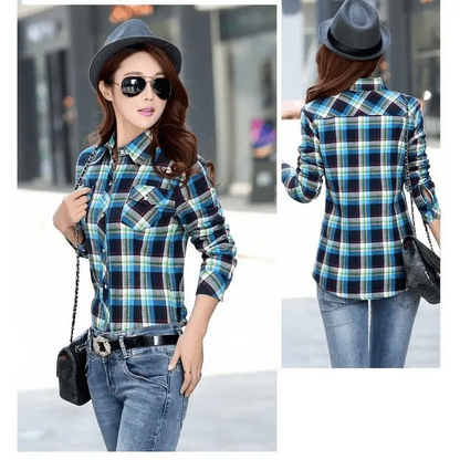 Women's Thick Plaid Shirt Jacket