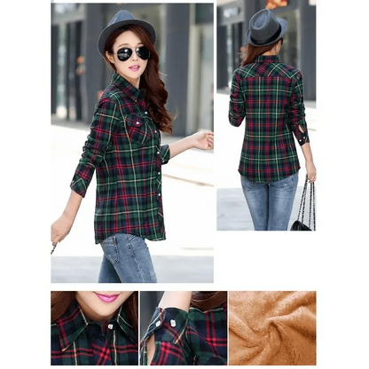 Women's Thick Plaid Shirt Jacket