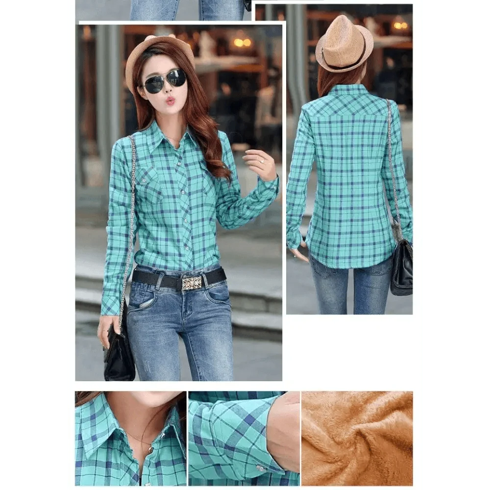 Women's Thick Plaid Shirt Jacket