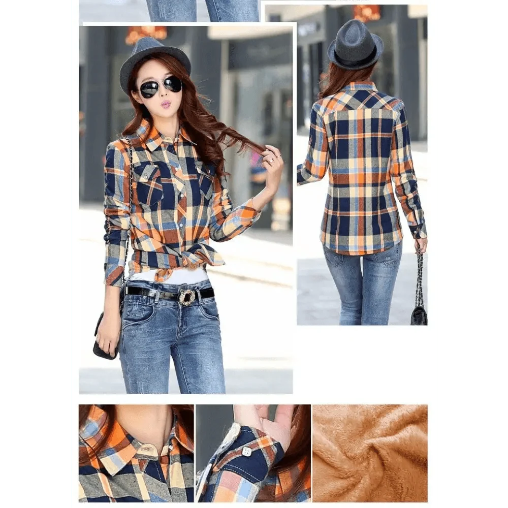 Women's Thick Plaid Shirt Jacket