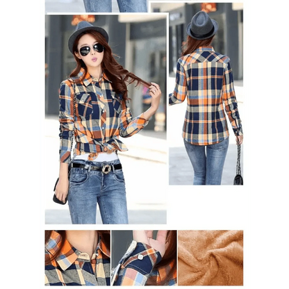 Women's Thick Plaid Shirt Jacket