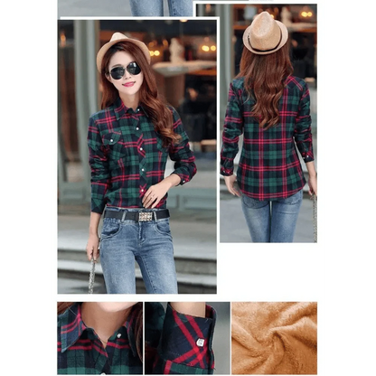 Women's Thick Plaid Shirt Jacket